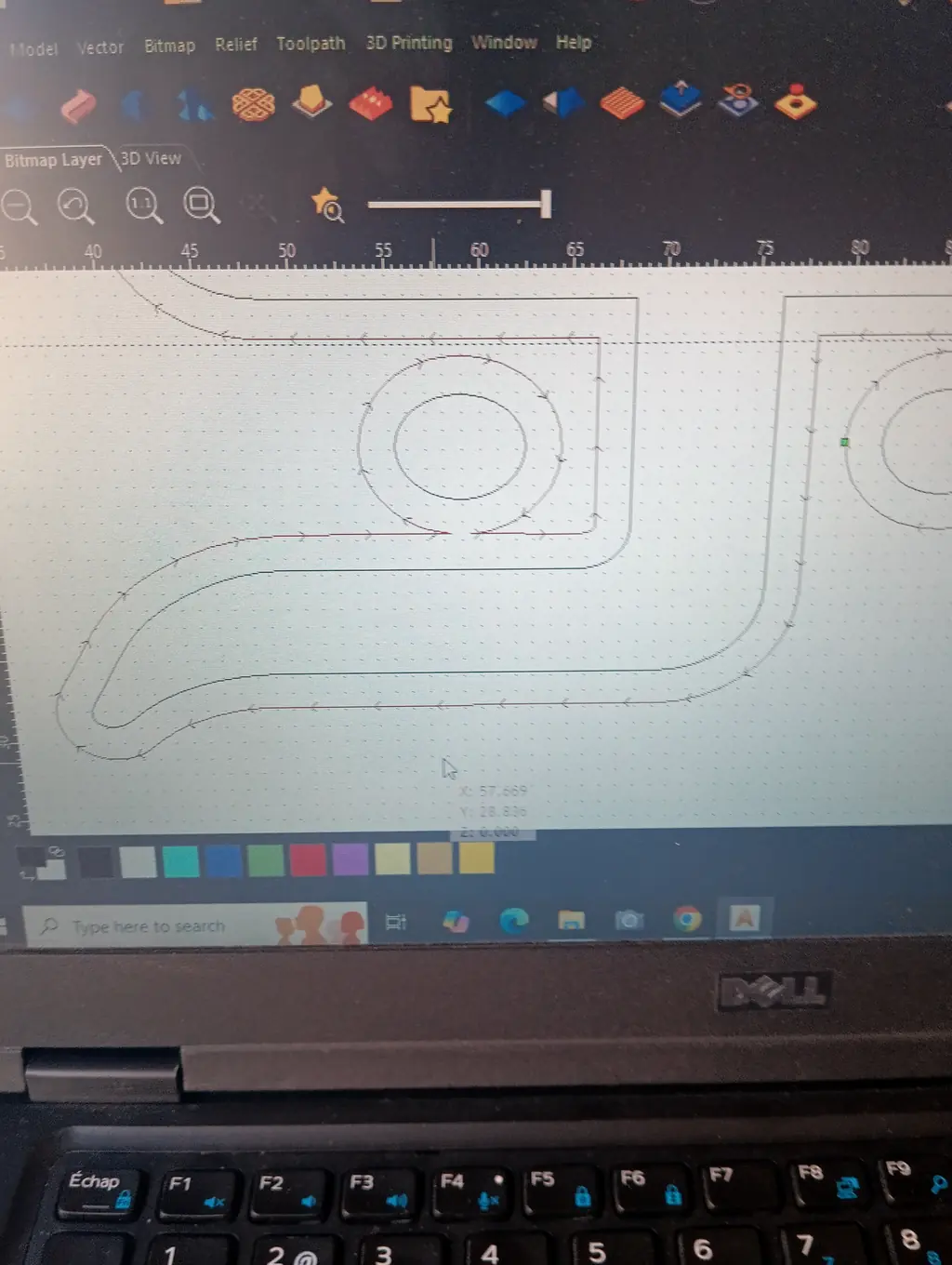 CNC design being prepared on computer before cutting
