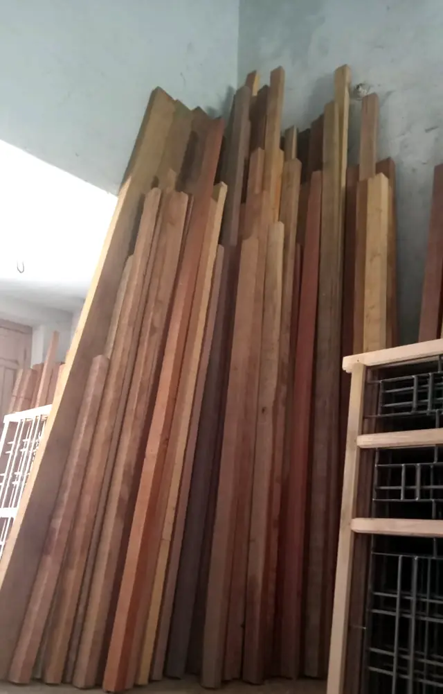 Sawn timber sections in our timber yard